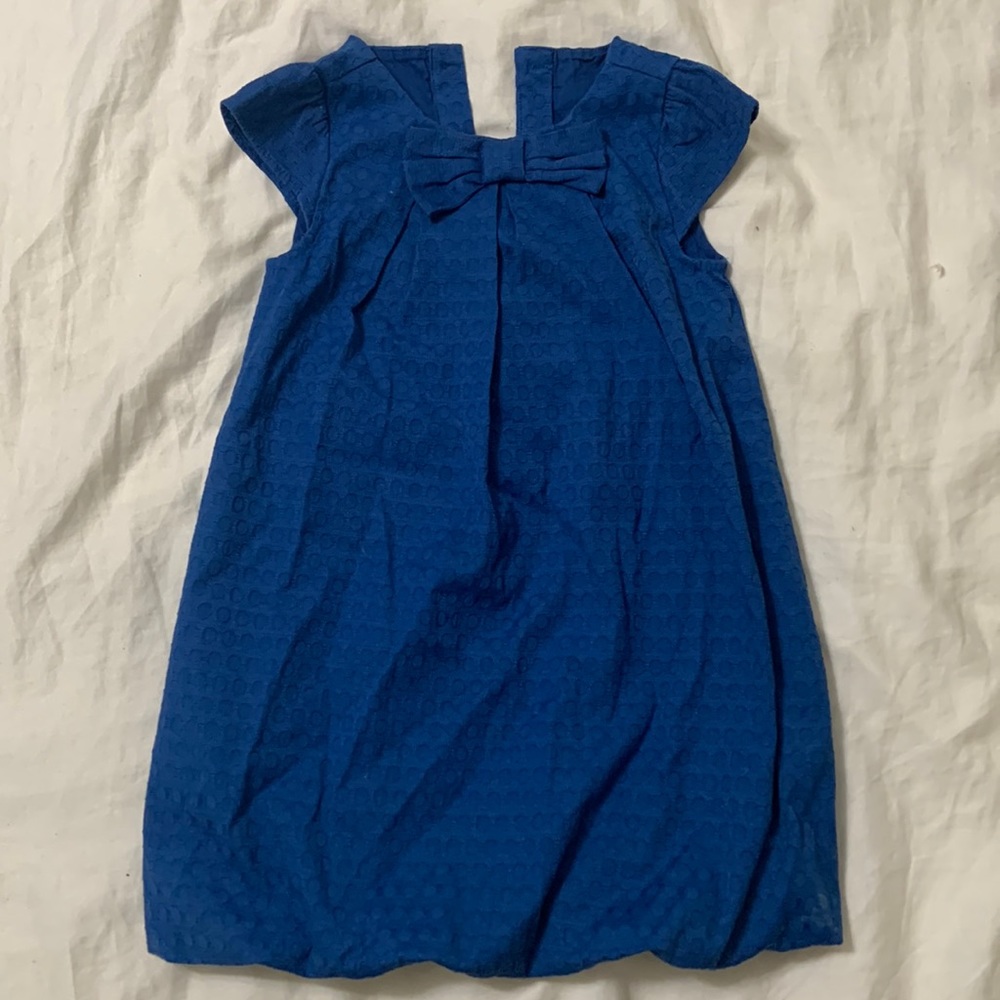 Gymboree blue dress with bow and balloon hem